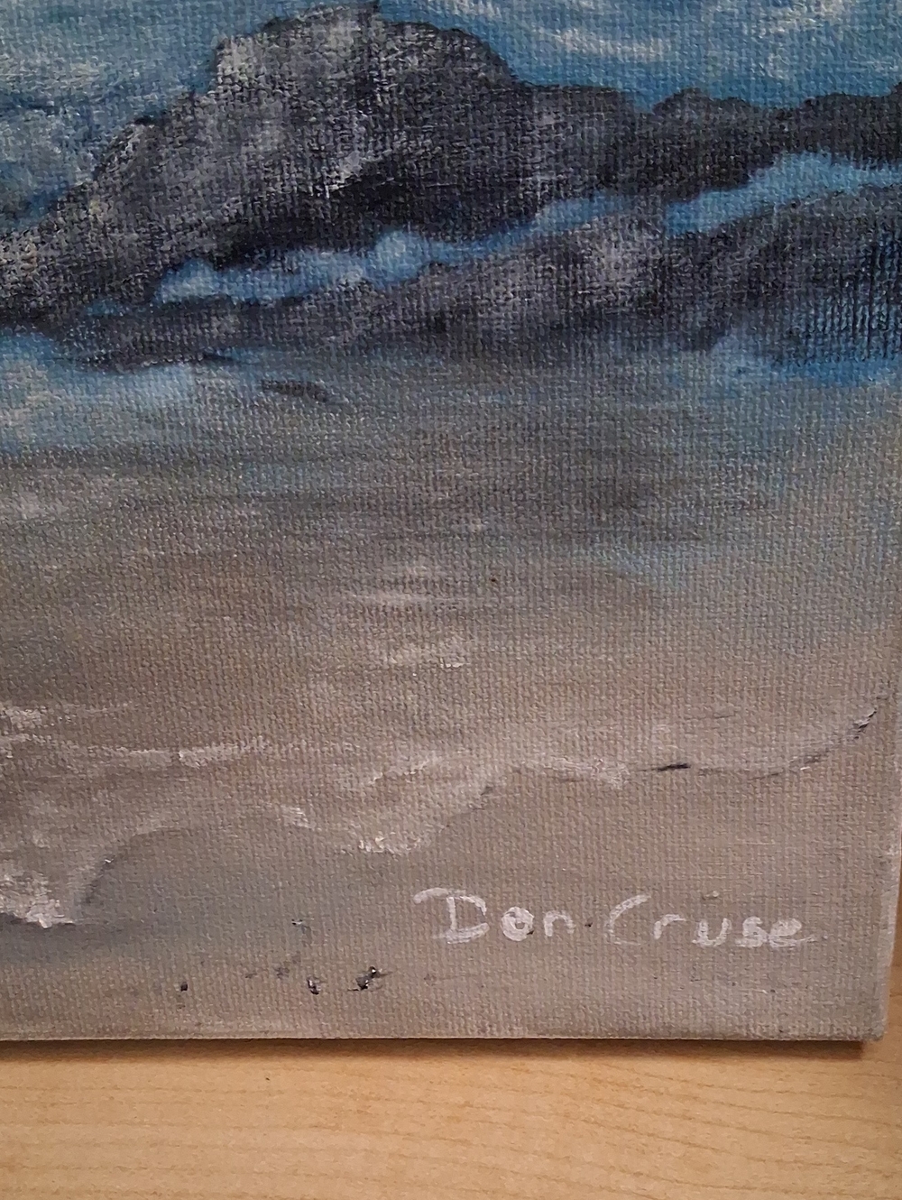 Seaside Waves Canvas Art - Blue Coastal Painting - Picture 4 of 6